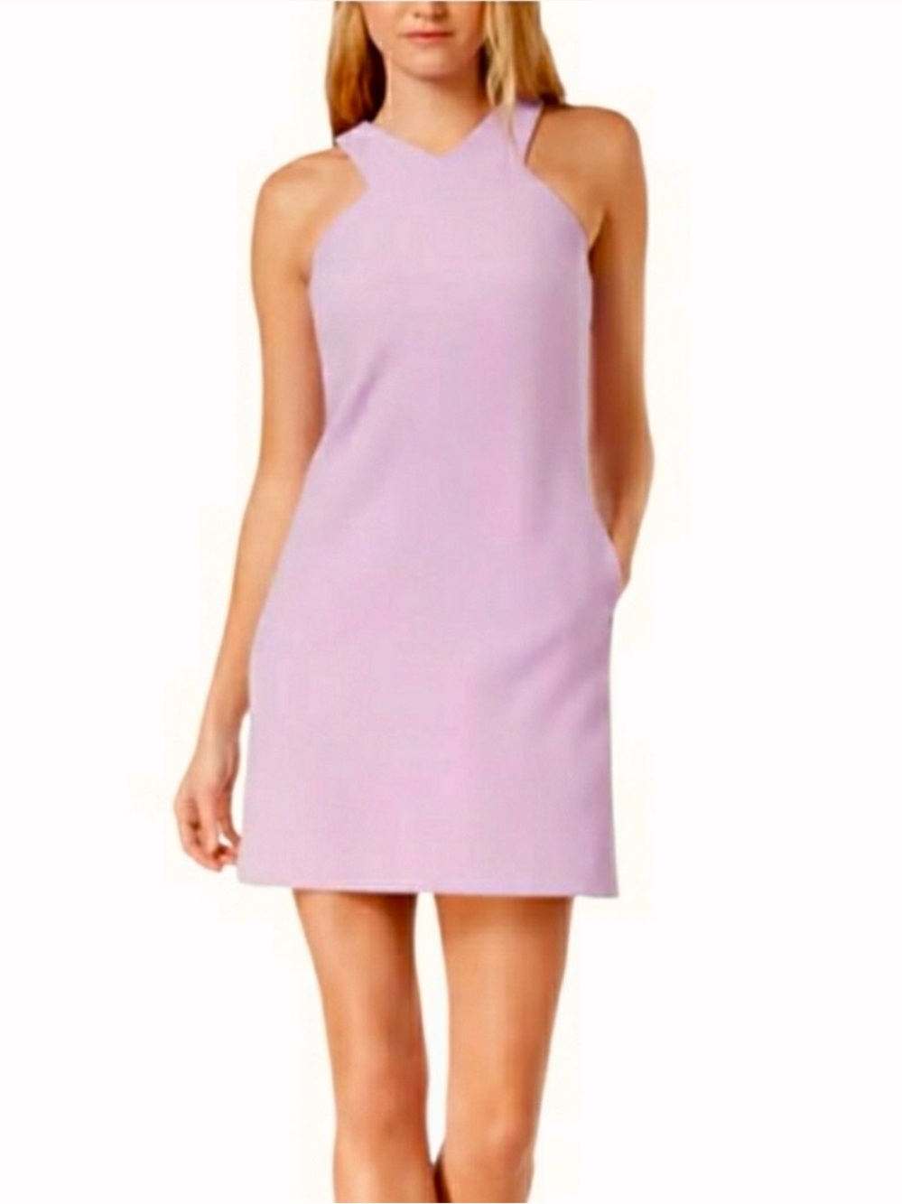 NWT Bar III Halter Crepe Sheath Dress - Lavender